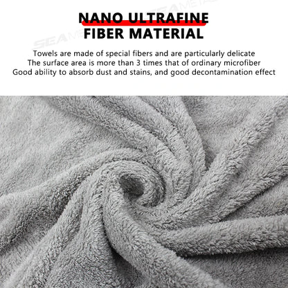 SEAMETAL 50x120 cm Ultra-Soft Microfiber Car Cleaning Towel - Upgraded Super Absorbent Scratch-Free Drying Cloth